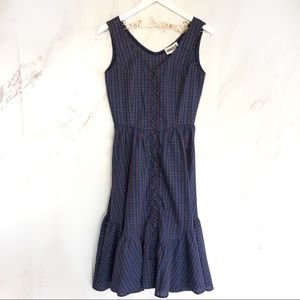 Vintage Virgo II flounce hem button down dress